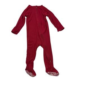 Sweet Bamboo Red Ribbed Footed Pajamas